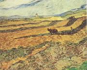 Vincent Van Gogh Field with Ploughman and Mill (nn04) oil